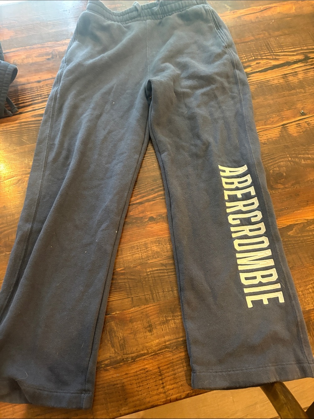 Abercrombie & Fitch Navy Kids Wide leg Sweatpants with Side Logo Print